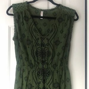 Olive green maxi dress